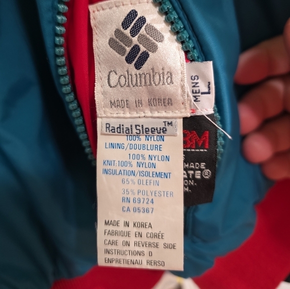 Vintage Columbia 3-in-1 Ski Coat Interchange Men's Large Navy Teal Zip in Jacket - Picture 9 of 14